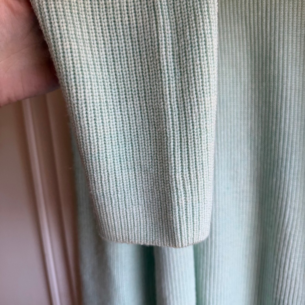 Eileen Fisher Light Mint Green Ribbed Open Front Cardigan Sweater M M - Picture 4 of 7